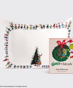 The Grinch x Kitsch Satin Pillowcase in Whoville