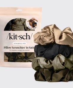 Black Satin Pillow Scrunchies